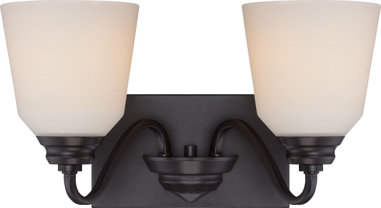 Calvin 2-Light Wall Mounted Vanity & Wall Light Fixture in Mahogany Bronze